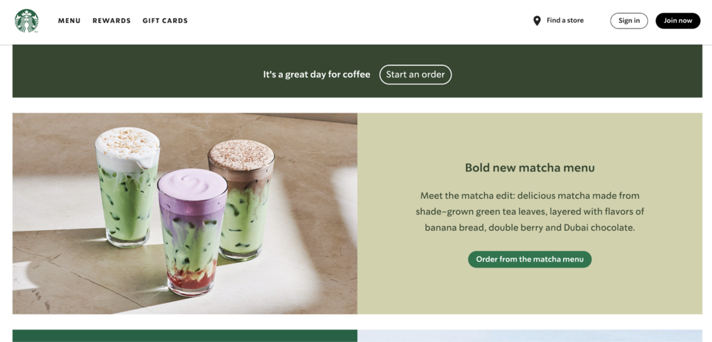 Starbucks-Startseite