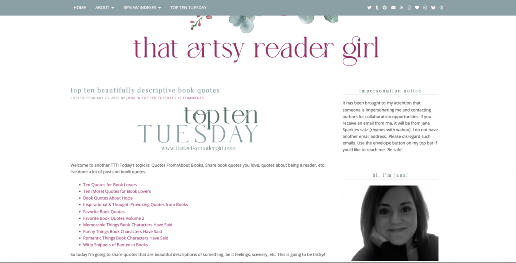 dieser kunstvolle bücherblog für lesebegeisterte mädchen
