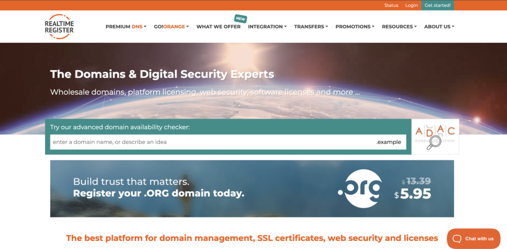 Domains bei Realtime Register