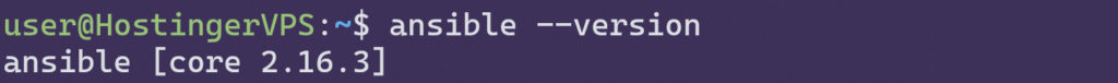 Ansible-Version im Terminal ausgeben.
