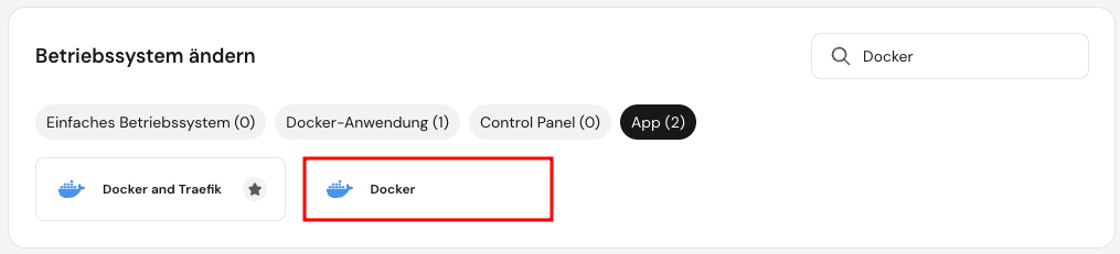 Die Docker-Vorlage im hPanel-VPS