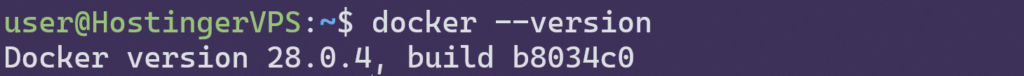 Die Docker-Version im Terminal ausgeben.