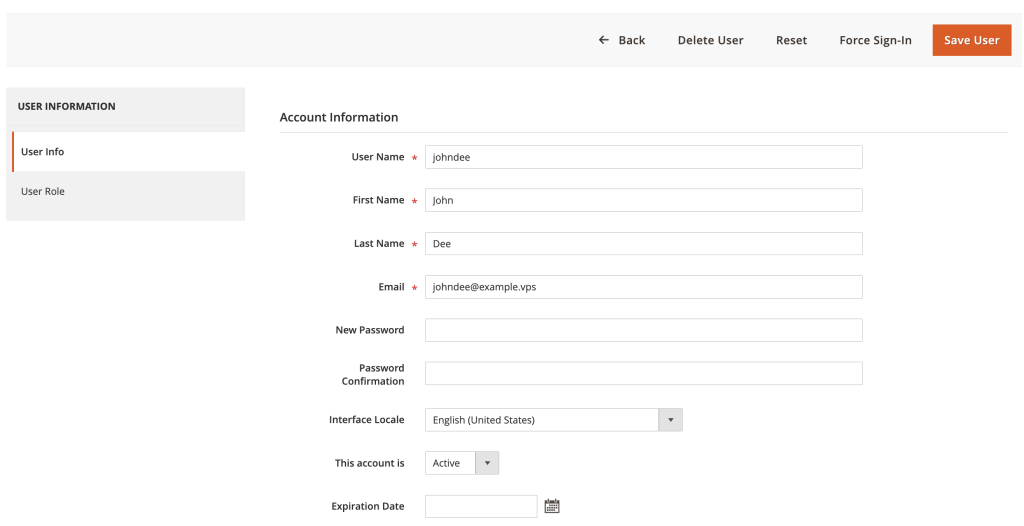 Einen neuen Benutzer in Magento 2 erstellen