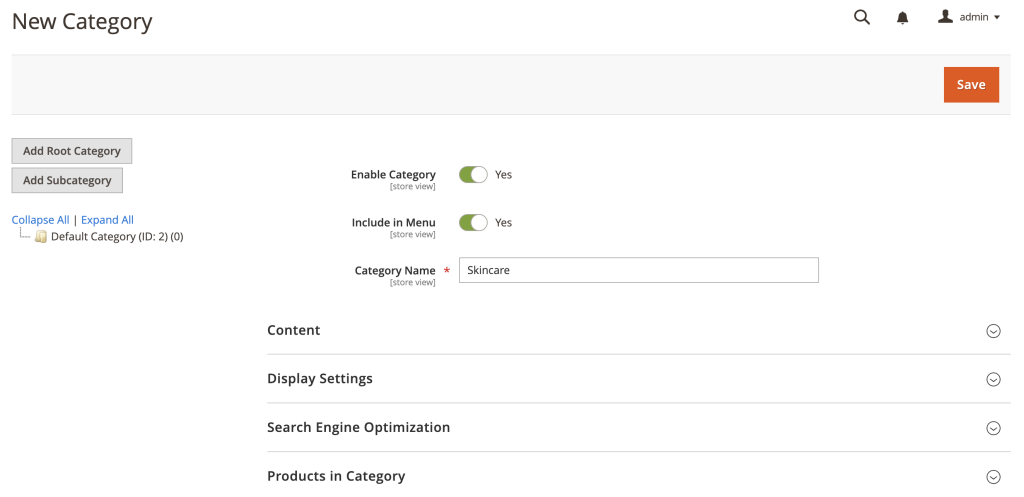 Eine Stammkategorie in Magento 2 erstellen
