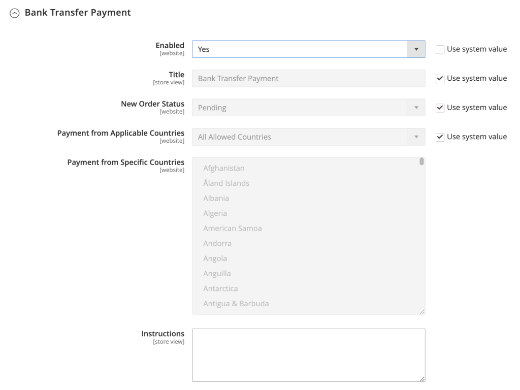 Banküberweisung als Zahlungsoption in Magento 2 aktivieren