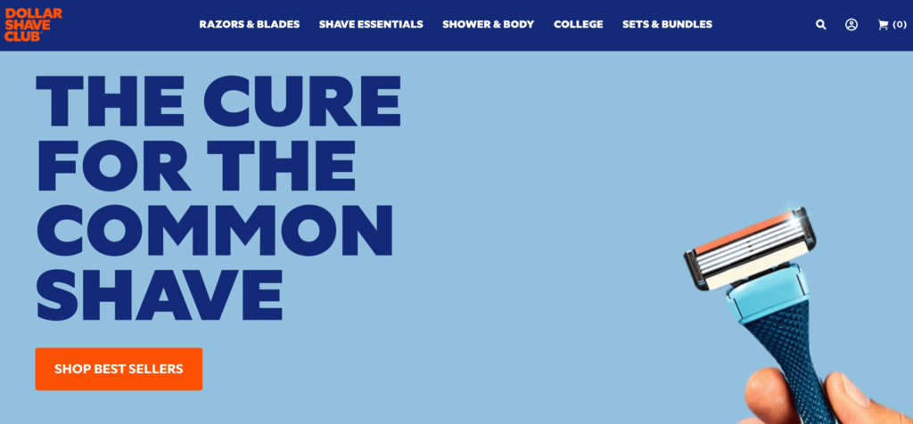 Homepage von Dollar Shave Club
