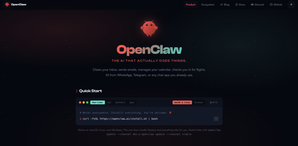 OpenClaw-Landingpage