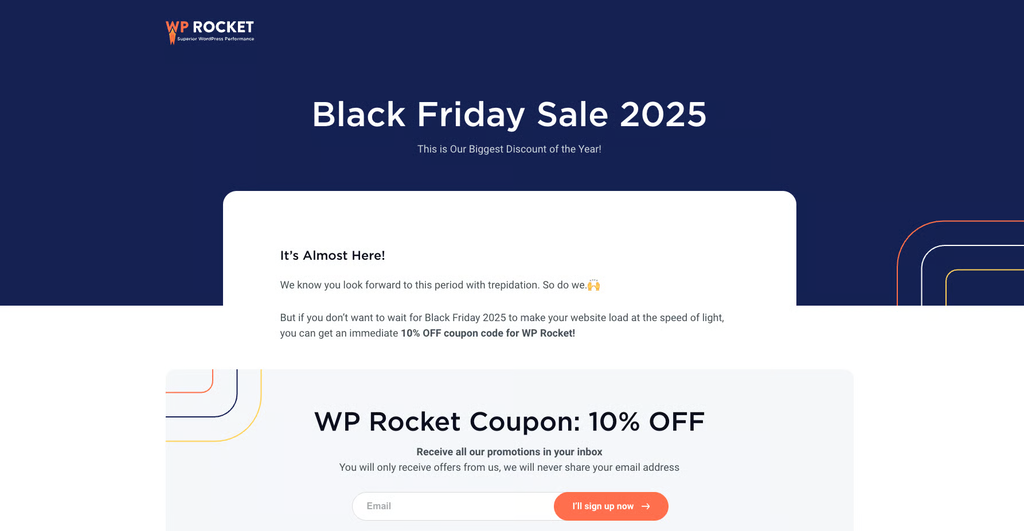 WP Rocket Black Friday Landingpage
