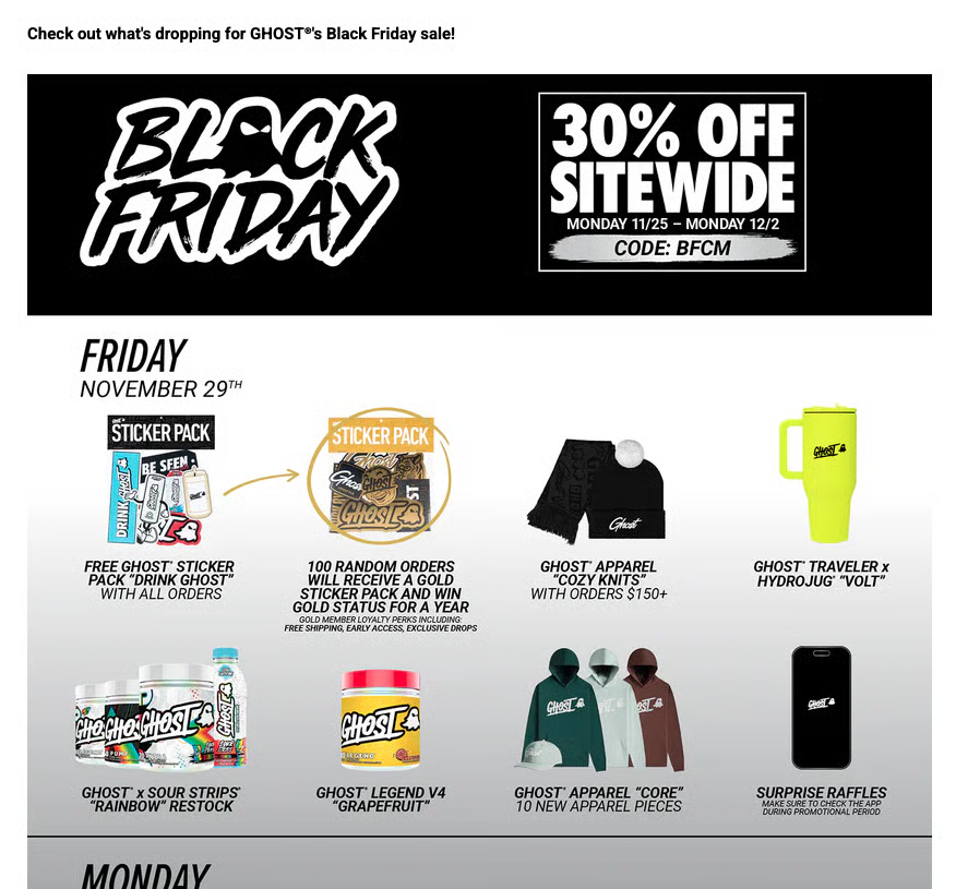 Ghost Black Friday Landingpage