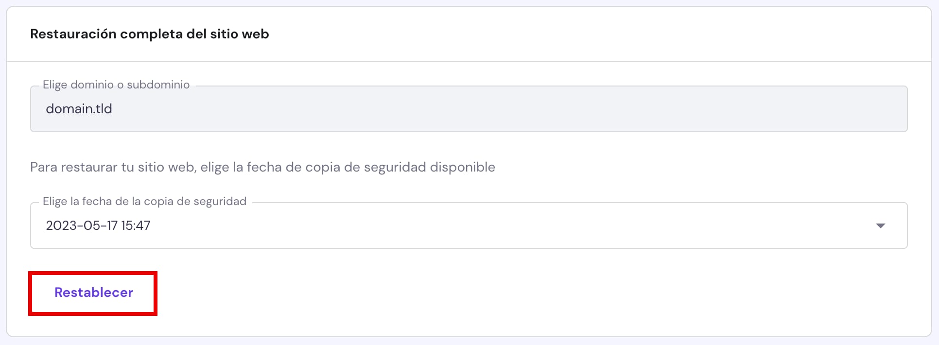 Restaurar un sitio web completo, incluidos los archivos del sitio web y la base de datos