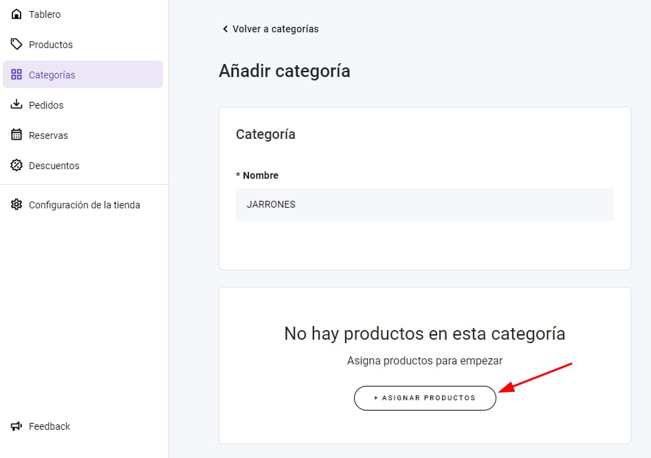 Crear una categoría de producto en el Creador de Sitios Web de Hostinger