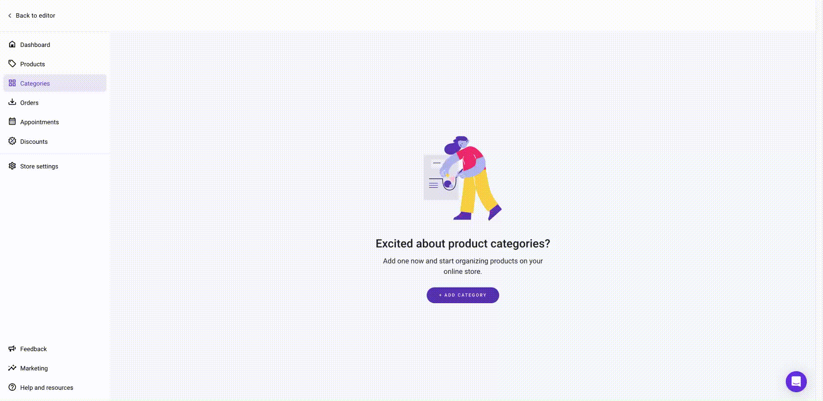 Categorizar productos en Hostinger Website Builder