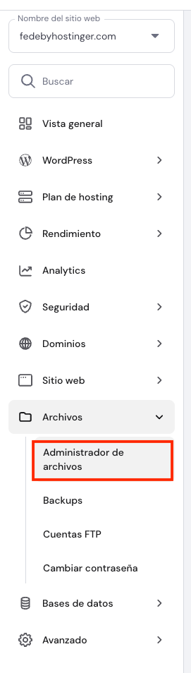 Administrador de archivos