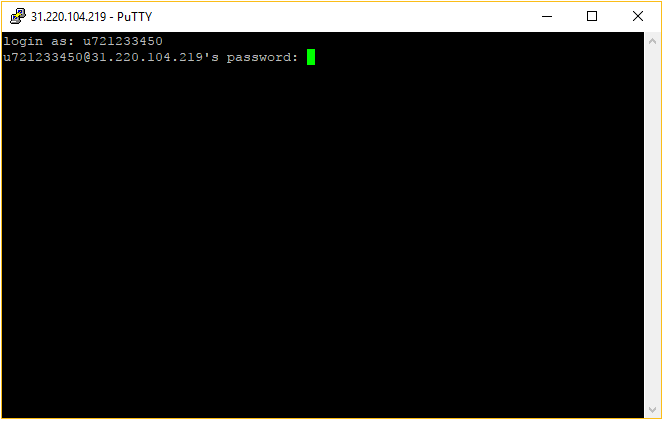 Interfaz de PuTTY