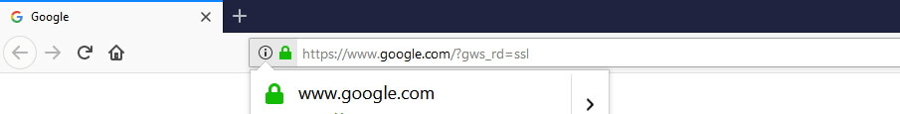 El candado verde de SSL.