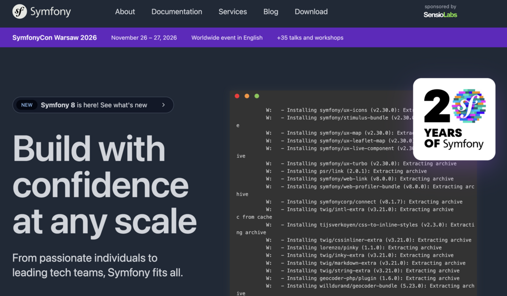 P&aacute;gina oficial de Symfony