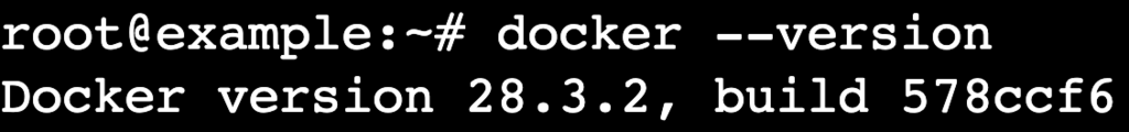 Versión de Docker en la terminal