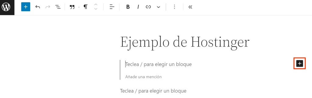 Bot&oacute;n para a&ntilde;adir m&aacute;s bloques en Gutenberg