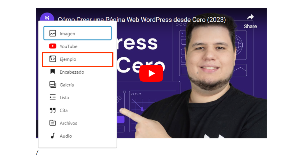 Opci&oacute;n barra / para WordPress