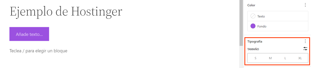 Opciones de tipograf&iacute;a de Gutenberg de WordPress