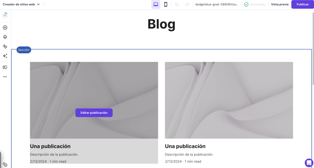 Editar publicaci&oacute;n en HWB