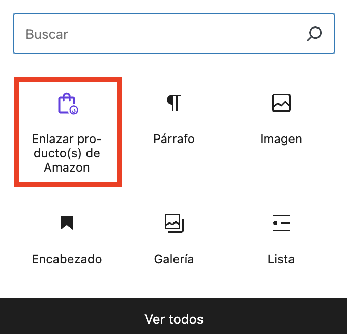 Botón para añadir o enlazar productos de Amazon en el editor de WP