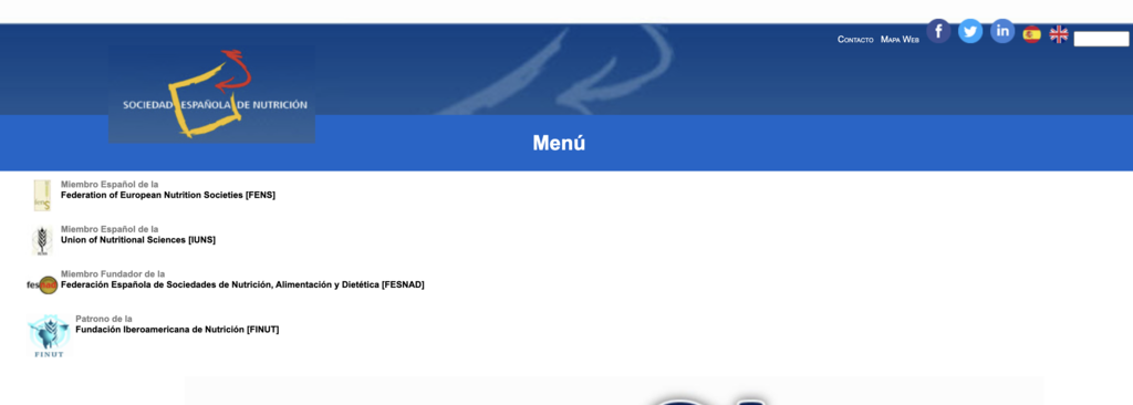Sitio web de Sociedad Espa&ntilde;ola de Nutrici&oacute;n