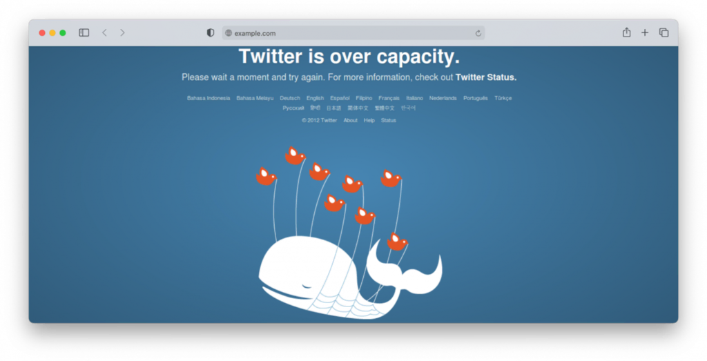 Mensaje de error 502 Bad Gateway de Twitter