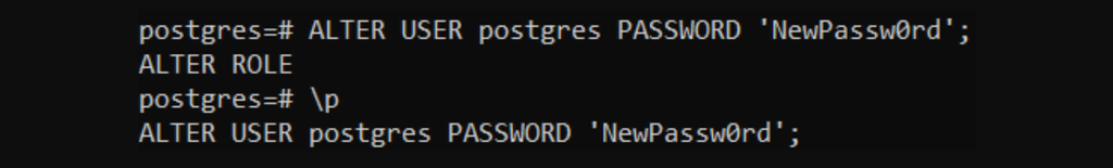 Ejemplo de cambio de contraseña en PostgreSQL
