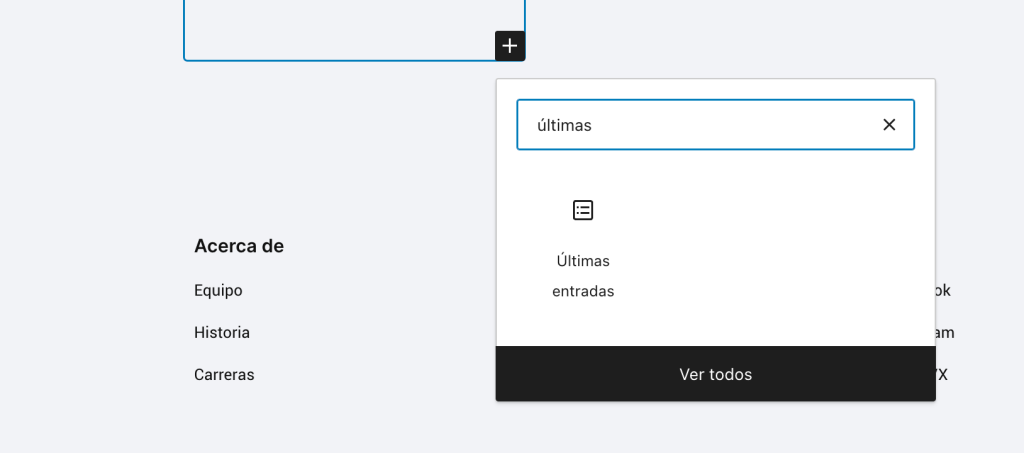Widgest &uacute;ltimas entradas desde el editor de bloques