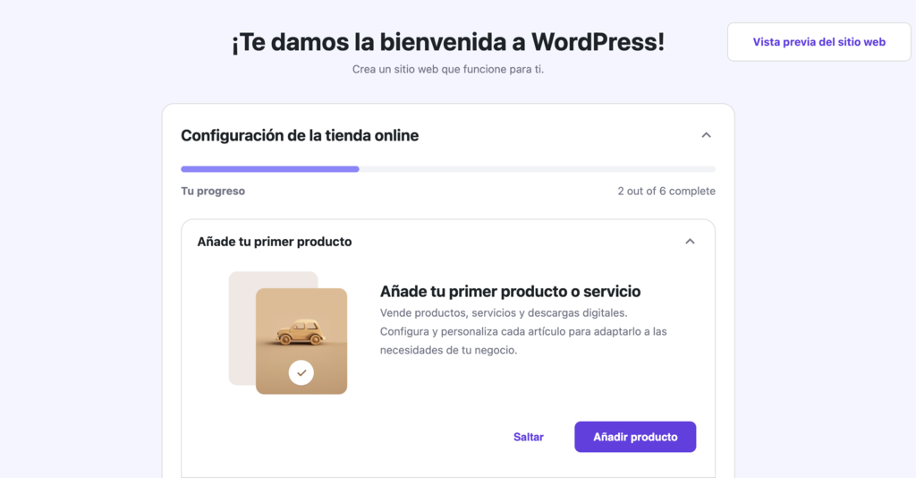 A&ntilde;adir primer producto en WooCommerce