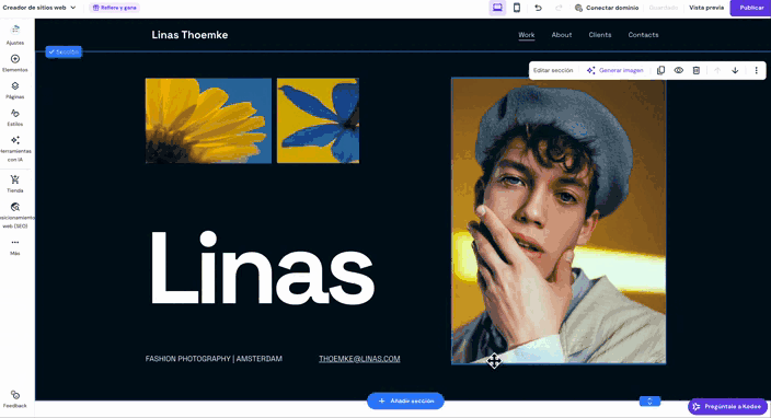 Creador de páginas web de Hostinger