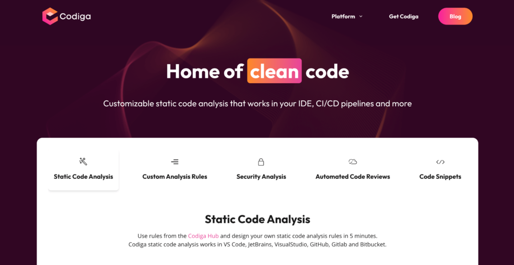 Sitio web de Codiga