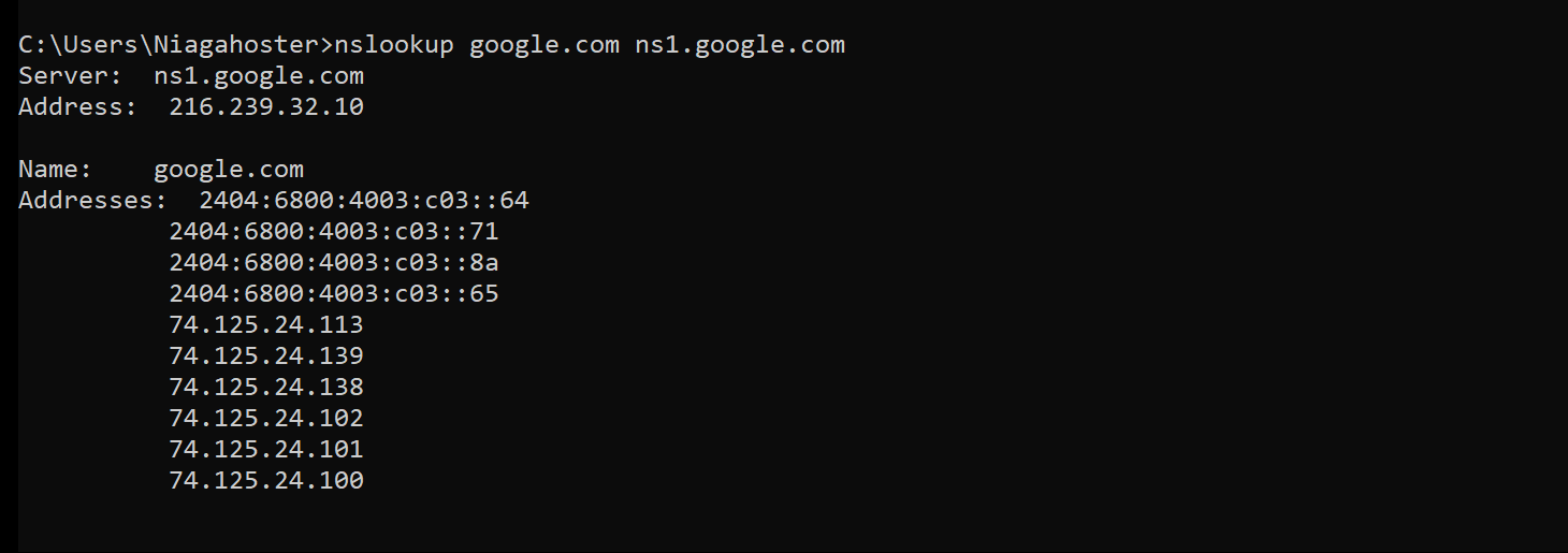 nslookup
