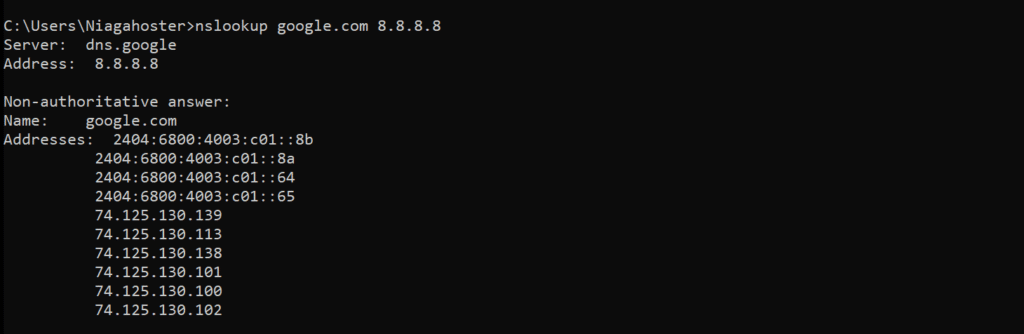 nslookup modo interactivo