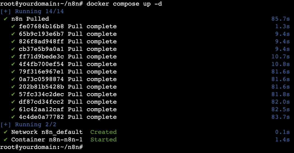 Terminal Docker Composer up
