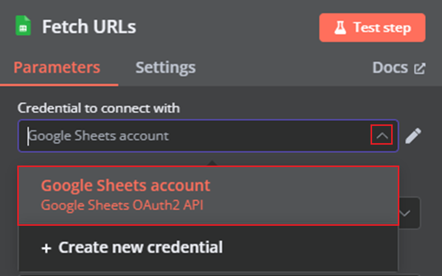 URLs de las credenciales en n8n
