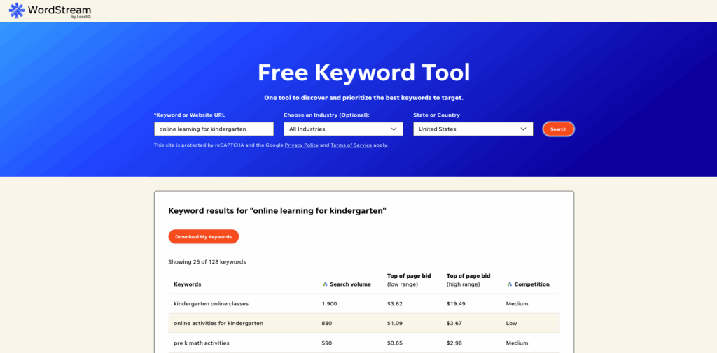 Herramienta WordStream