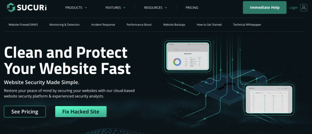 Captura de pantalla del encabezado de página de Sucuri
