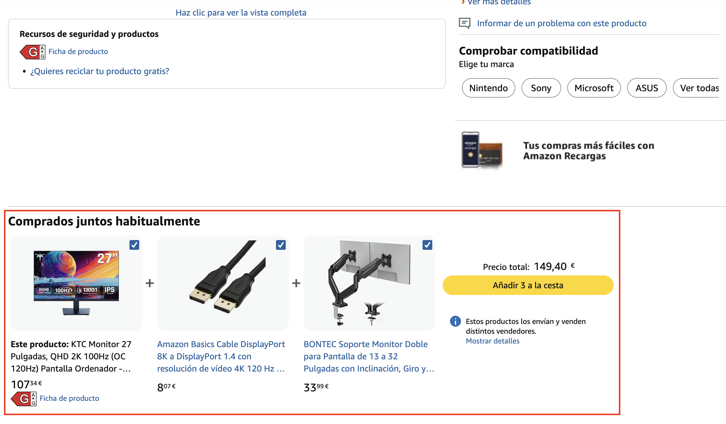 Sitio web de Amazon
