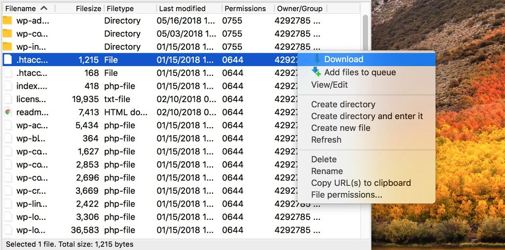 Sección de descargar
