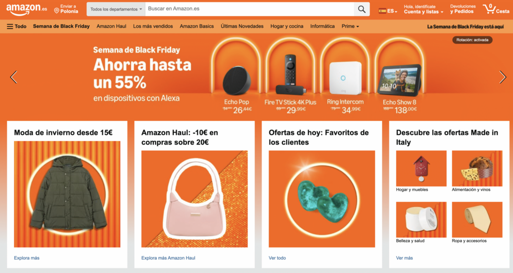 Sitio web de Amazon España