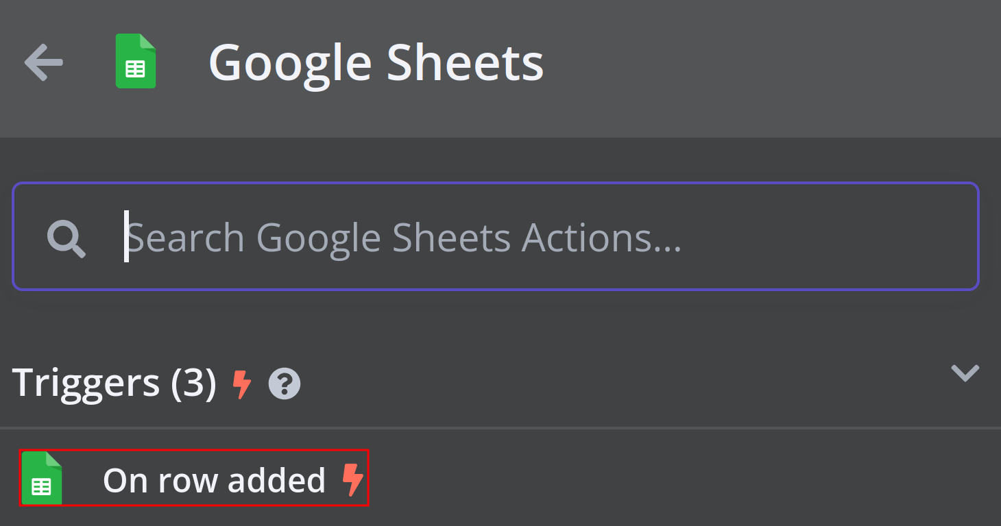 Nodo de aplicación para recuperar información de publicaciones de Google Sheets