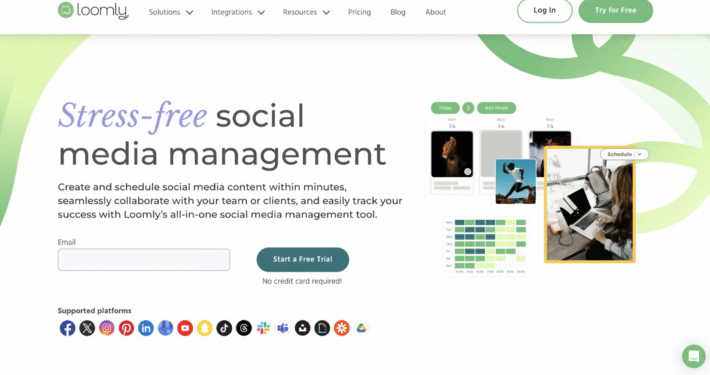 Página de inicio de Loomly