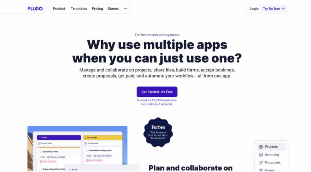 Página de inicio de Plutio