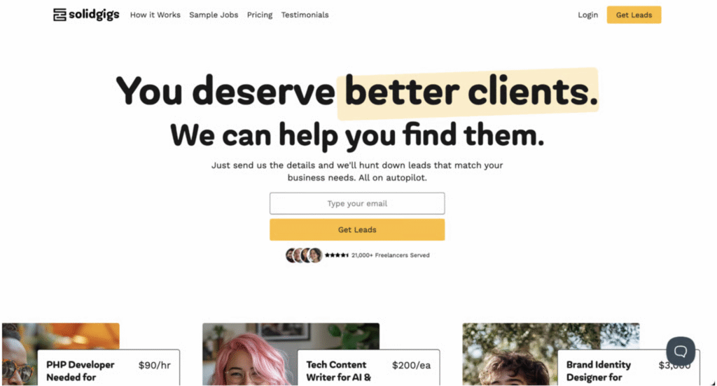 P&aacute;gina principal de SolidGigs