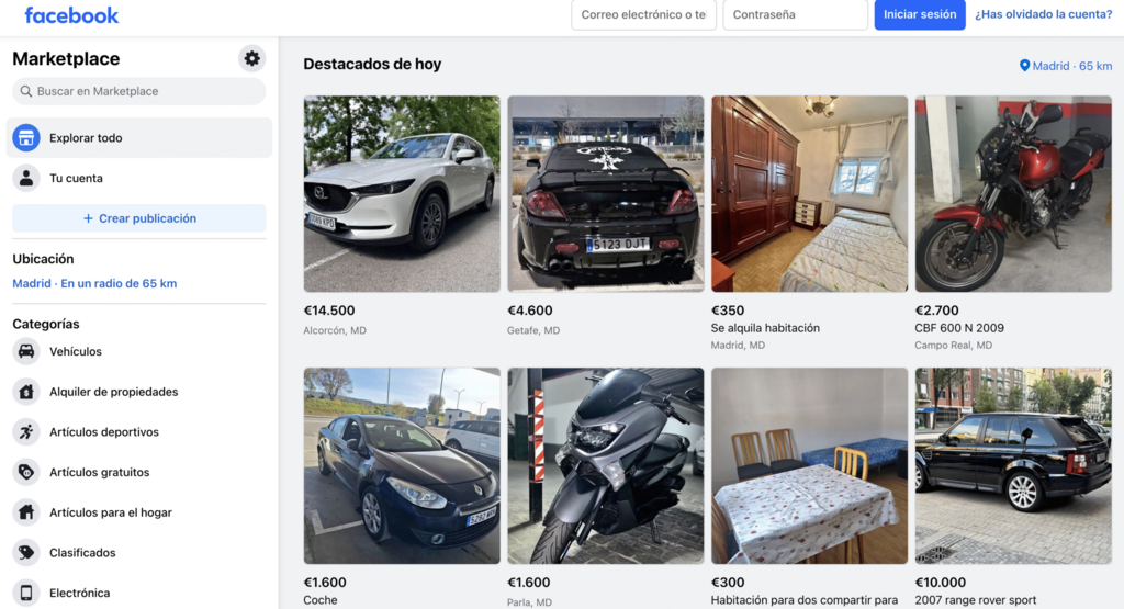 La aparici&oacute;n de Facebook Marketplace