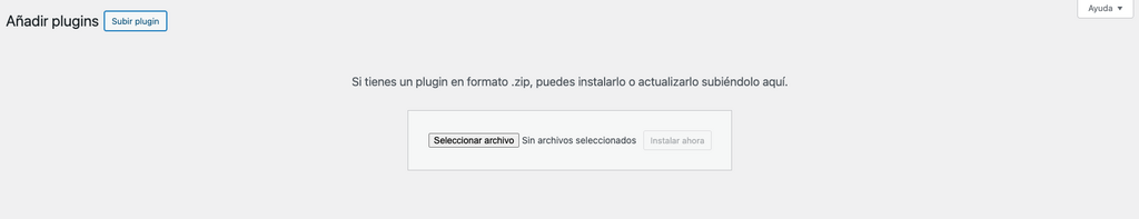 El men&uacute; de instalaci&oacute;n de plugins de WordPress