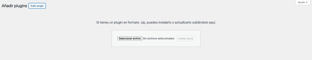 El menú de instalación de plugins de WordPress