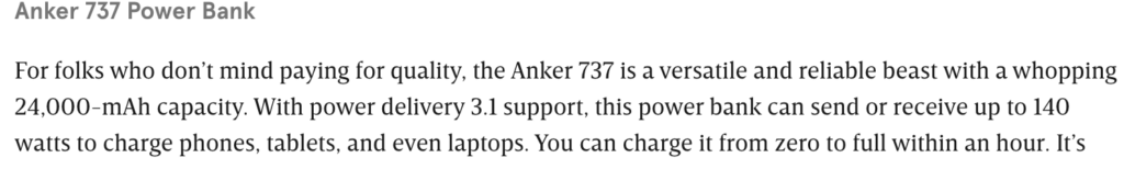 Ejemplo de rese&ntilde;a de producto: caracter&iacute;sticas clave del producto